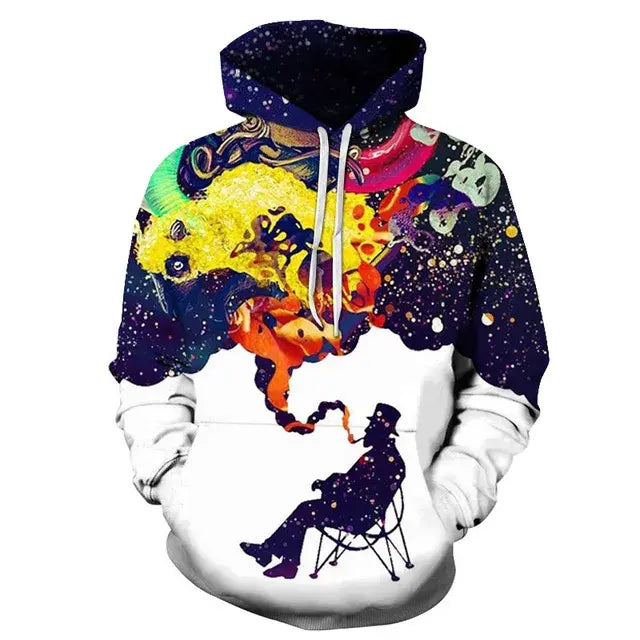 Rainbow Paint Splatter Tie-Dye 3D Hoodie